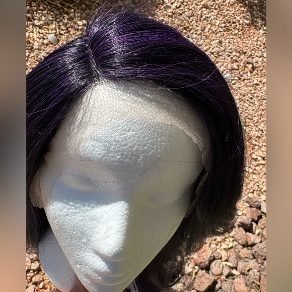 Black & Purple Lace Front Synthetic Wig - Picture 11 of 14